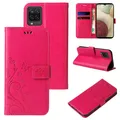 Produktbild: Handy Tasche für Samsung Galaxy A12 Handyhülle Blumen Buch Klapp Cover Case Pink
