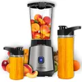 Produktbild: LEHMANN Standmixer 1200W, Mixer Smoothie Maker To Go 1L, Lieferung mit 2 Smoothie Flasche - 570ml und 400ml, Leicht zu Reinigen, 4-Klingen-System, Mini Mixer für Säfte, Shake und Proteinshake