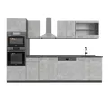 Produktbild: Vicco Küchenzeile R-Line, Beton/Anthrazit, 300 cm mit Hochschrank, AP Anthrazit