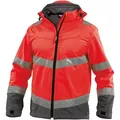 Produktbild: DASSY® Malaga Warnschutz Softshell-Arbeitsjacke - neonrot/zementgrau - XL