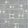 Produktbild: Keramik Mosaik Fliese schwarz weiss Mosaikfliese Patchwork Ornament Dekor Vintage Wand Fliesenspiegel MOS14-0333