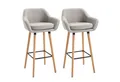 Produktbild: HOMCOM Barhocker Barstühle mit Fußstütze (Tresenhocker, 2 St., Bistrohocker), Beige 55 x 48 x 100 cm