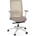 Produktbild: hjh OFFICE Profi Bürostuhl PURE WHITE Ergonomischer Schreibtischstuhl mit Armlehnen (höhenverstellbar) Stoff / Netzstoff Beige Drehstuhl für Bü... - Beige