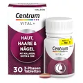 Produktbild: Centrum Vital+ Haut, Haare & Nägel, Hochwertiger Nährstoffkomplex für Schönheit von Innen2 & Zellregeneration3, mit marinem Kollagen, Hyaluronsäure, Biotin, Zink, Vitamin C, 30 Tabletten