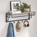 Produktbild: VASAGLE Wandgarderobe, Wandregal mit Haken, Länge 66 - 80 cm