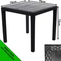 Produktbild: Gartentisch Balkontisch Esstisch 80 cm Kunststoff Rattan Optik 4 Pers. Terrasse