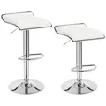Produktbild: WOLTU Barhocker 2er Set, Barstuhl, Tresenhocker mit Fußstütze, Hocker höhenverstellbar, 360° drehbar, aus PU-Kunstleder Metall, für Bar Küche Wohnzimmer Tresen Café, Weiß
