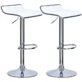 Produktbild: Barhocker Barstuhl 2er Set Tresenhocker Kunstleder Hocker Stuhl Weiss BH28ws-2