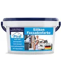 Produktbild: Plid® Silikon Fassadenfarbe Weiss Aussen matt 10L - für Beton, Mauerwerk, Kellerwand, Fassade & Sockel - Wandfarbe Weiß 10l - Aussenfarbe Weiss wetterfest - Außenwandfarbe - Aussenfarbe Fassade