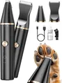 Produktbild: Pfotentrimmer Hunde Katze leise wasserdicht 2 Klingen USB-C Akku 800mAh 49dB