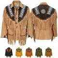 Produktbild: German Wear Trachtenjanker GW960J Herren Westernjacke Reiter Jacke Western-Lederjacke beige 50/M