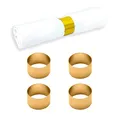 Produktbild: Echtwerk Serviettenring-Set aus Edelstahl, Kreis-design, Serviettenhalter, Serviettenschnallen, Universal, Tischdekoration für Hochzeiten, Ø 4 cm, Gold-Edition, 4 teilig