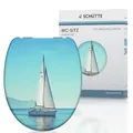 Produktbild: SCHÜTTE WC-Sitz Duroplast SAILING, Toilettensitz mit Absenkautomatik, passend für alle handelsüblichen WC-Becken, maximale Belastung der Klobrille 175 kg, SAILING 82148