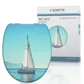 Produktbild: WCSitz Duroplast SAILING, Toilettensitz mit Absenkautomatik, passend für alle...