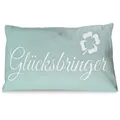 Produktbild: Bada Bing Deko Kissen Spruch Glücksbringer mintgrün - modernes Sofakissen in 50x30 cm - Kuschelkissen mit Bezug und Füllung - Couchkissen Zierkissen fürs Wohnzimmer Schlafzimmer und Couch