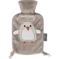 Produktbild: Fashy Wärmflasche Pinguin Pia, 6513, 0,8 Liter, braun, aus PVC, mit abnehmbarem Stoffbezug