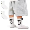Produktbild: von Jungfeld Tennissocken für Kinder Gr. 31-34 für Jungen & Mädchen - 2er Set Sportsocken Kinder (Crew Socks) aus Bio-Baumwolle - Kindersocken mit Smiley-Motiv