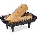 Produktbild: Kaminrost, Feuerbock Für Kamin, Hbt: 15 X 37 X 26 Cm, Massiv, Schwer, Feuerrost Mit Füßen, Gusseisen, Schwarz - Relaxdays