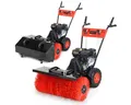 Produktbild: BRAST Benzin-Kehrmaschine 4-Takt Markenmotor, wechselbare Aufsätze, 5 Modelle, (inkl. Kehrbürste Laubsammler)
