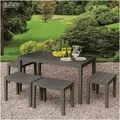 Produktbild: Gartentisch Vasto, Rechteckiger Esstisch, Mehrzweck-gartentisch Für Den Innen- Und Außenbereich, 100 % Made In Italy, Cm 138x78h72, Anthrazit