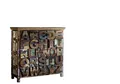 Produktbild: MASSIVMOEBEL24.DE Nature of Spirit Kommode 90x40x100 Indisches Altholz, Farbe:Mehrfarbig lackiert, Größe:90x40x100 cm (BxTxH)