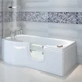 Produktbild: SKALI Badewanne mit Tür/Seniorenbadewanne 167,5x85/75cm, Links,Komplett-Set