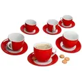 Produktbild: MamboCat 6er Set Variant Rot Kaffetassen mit Untertassen
