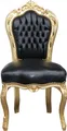 Produktbild: Casa Padrino Barock Esszimmer Stuhl Schwarz Lederoptik / Gold - Möbel Antik Stil