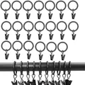 Produktbild: YHZMY 20 Stück Gardinenringe, Schwarz, Vorhangringe mit Clips Metall, , Haken, , Edelstahl ,