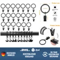 Produktbild: Vorhangringe mit Clips Schwarz 20 Stück Metall, für Vorhänge, Fenster, Raumde...