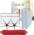 Produktbild: Zubehör Set (Ersatzteile) für Roborock S7 (2x Filter, 2x Pad, 2x Seitenbürste 5arm schwarz, 1x Hauptbürste)