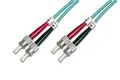 Produktbild: DIGITUS DK-2511-02/3 – Glasfaserkabel OM3 – 2 m – ST zu ST – Duplex LWL Kabel – 1/10/40/100 Gbit/s – MM Multimode Glasfaser LAN Kabel – Fasertyp: 50/125 µ – Türkis (Aqua)