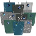 Produktbild: PANSIBY 24-teiliger DIY Adventskalender zum Befüllen Blau Grau Schwarz Grün - Blau/Grau/Schwarz/Grün