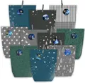 Produktbild: DIY Adventskalender Weihnachtskalender Set Papier Tüten Blau 24 Aufkleber