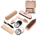 Produktbild: Langlauf Schuhbedarf Schuhputzset II 9tlg I Schuhbürsten Set zum putzen, Made in Germany I Schuhpflegeset mit Bürstenset für Wildleder, Rauleder, Leder - made in Germany