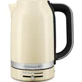 Produktbild: KitchenAid Wasserkocher mit Temperatureinstellung von 50 bis 100°C | Teekocher mit Temperaturanzeige und Kalkfilter 1,7L | Electrisch 2400 Watt (Crème)