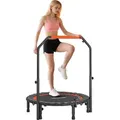 Produktbild: SPORTNOW 102cm Faltbares Fitness-Rebounder Fitness-Trampolin mit Haltegriff - Schwarz/Rot