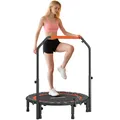 Produktbild: 102 cm Fitness-Trampolin Faltbares Mini-Trampolin mit Haltegriff, LCD-Monitor