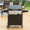 Produktbild: Royal Gourmet 9 kW Gasgrill 3 Brenner Grillwagen mit Druckminderer