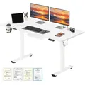 Produktbild: SANODESK QS1 Höhenverstellbarer Schreibtisch 140x60cm elektrisch, 4 Memory-Funktion Antikollisionsschutz 70 kg Tragkraft, Haken, Kabelmanagement(W... - Weiß