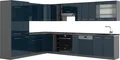 Produktbild: Vicco Eckküche Fame-Line, 257 x 60 cm , AP Anthrazit, Dunkelblau Hochglanz/Anthrazit