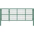 Produktbild: vidaXL Gartentor mit Pfosten 350 x 120 cm Stahl Grün 142570