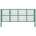 Produktbild: vidaXL Gartentor mit Pfosten 350x120 cm Stahl Grün