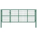 Produktbild: Gartentor Mit Pfosten 350x120 Cm Stahl Grün Schlüssel Zauntor