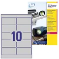 Produktbild: Avery L6012 – 20 – Pack von 20 Blatt Polyester-Etiketten, 25,4 x 10 mm, silber 96 x 50.8 mm silber