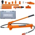Produktbild: Hydraulikzylinder Bausatz, Tragbarer Hydraulischer Wagenheber 12 T, Mit 1,4 M Ölschlauch, Autokarosserierahmen-reparaturset Mit Aufbewahrungskoffer Für Autoreparatur, Lkw, Bauernhof, Orange - Vevor