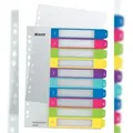 Produktbild: Leitz WOW PC-beschriftbares Register 1243 DIN A4 Maxi Mehrfarbig 10-teilig 11 Löcher Polypropylen 1 bis 10