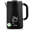Produktbild: Lehmann Edelstahl Wasserkocher mit Temperaturhaltung, 1,7 Liter, Temperaturkontrolle 45-100℃, Edelstahl Teekocher mit Thermostat und Touch-Display, Anti-Fingerprint, BPA frei, schwarz