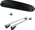 Produktbild: Dachbox JUEASY300 300Ltr schwarz + Dachträger VDP004 L kompatibel mit für Skoda Fabia Kombi ab 99