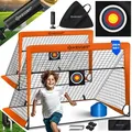 Produktbild: Fußballtor Kinder Pop-up 2er Set Fußball-tore Faltbar Mit Glasfaserstangen & Hochwertigen Tornetzen Für Indoor, Outdoor & Garten Orange - Kesser